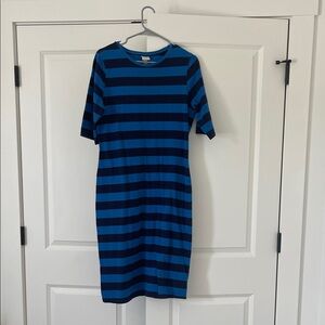 a new day Blue and Black Striped Midi Dress